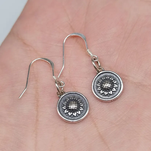 Tournesol boucle d'oreille 925 en argent Sterling fait à la main Leaver dos goutte balancent crochet breloque bijoux cadeau pour elle prix usine - Product Image 2