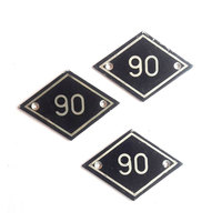 Plaque adhésive personnalisée en métal pour numéro de chambre d'hôtel, autocollant de numéro de table, étiquette de numéro de casier