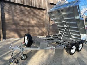 รถเทรลเลอร์ไฮดรอลิก10Ton รถไถสำหรับงานหนักรถพ่วงให้ทิปด้านหลังและด้านข้าง - Product Image 2