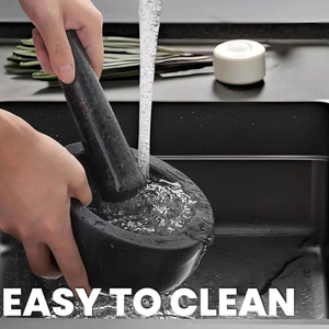 Kit de molienda de cocina de granito Natural Premium, juego de mortero grande de 5,25 pulgadas para hierbas, especias, medicamentos, Color negro - Product Image 5