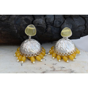 ต่างหูแบบวงกลมขนาดใหญ่ ดีไซน์ใหม่แบบดั้งเดิม ทำด้วยมือ ลักษณะคล้ายเงิน ประดับด้วยหิน สำหรับเด็กผู้หญิงและผู้หญิง - Product Image 2