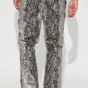 Survêtement homme imprimé serpent, manches longues, fermeture éclair, tenue streetwear, coupe classique, motif animal, matière polyester, automne - Product Image 4