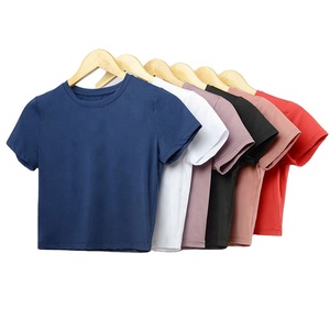 Camisetas de Tirantes Cortas Casuales de Verano de Alta Calidad al por Mayor, Ajustadas, Lisas, 100% Algodón Ecológico para Mujer - Product Image 6