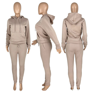 Survêtements 2 pièces pour femmes Sweatshirts tricotés à fermeture éclair avec pantalon évasé Sweatsuits décontractés pour femmes Workout - Product Image 3