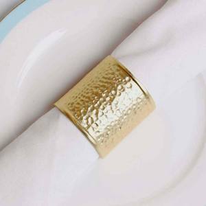 Ronds de serviette de mariage élégants et luxueux en acier inoxydable Décoration de table en vrac écologique Rond de serviette de qualité dorée - Product Image 4