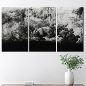 Tableau sur toile imprimé moderne : élégante décoration murale abstraite, lot de 3 toiles - Product Image 1