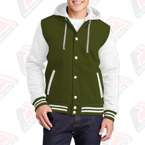Chaqueta universitaria cálida y elegante para hombre, capucha 100% de algodón polar bordado Technics, impresión Digital lavada a la piedra, Invierno personalizado - Product Image 1