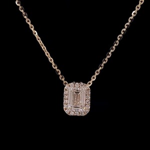 สร้อยคอเพชรสำหรับปลูกในห้องปฏิบัติการเจ้าหญิง1.36 CT ขนาด14K สีโรสโกลด์น้ำหนักเบาจี้เครื่องประดับชั้นดีสำหรับสวมใส่ทุกวัน - Product Image 1