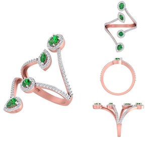 Tradition style haut de gamme moderne en argent sterling 925 plaqué argent vert Zircon Halo bague pour femmes mariage, anniversaire porter - Product Image 3