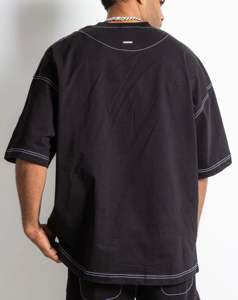 T-shirts surdimensionnés pour hommes avec logo personnalisé, coutures contrastées, coupe ample, style décontracté, pour la gym, grande taille. - Product Image 2