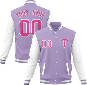 Nuevo diseño de moda chaqueta de béisbol suelta felpa bordado letra hombres personalizado Street Varsity chaquetas de hombre - Product Image 4