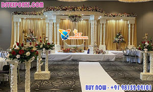 Décoration de mandap en bois attrayante à Londres, mandap de mariage classique du sud de l'Inde, thème de mariage indien, décoration de mandap Heer, États-Unis - Product Image 6