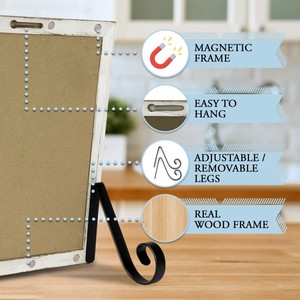 Petit <span class=keywords><strong>tableau</strong></span> noir magnétique en bois pour menu de <span class=keywords><strong>cuisine</strong></span> avec support - Product Image 4