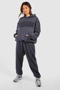 Femmes Dsgn Studio Bubble Towelling Applique Sweat à capuche surdimensionné Respirant Drop Shoulder Hoodies Fabriqué au Pakistan - Product Image 3