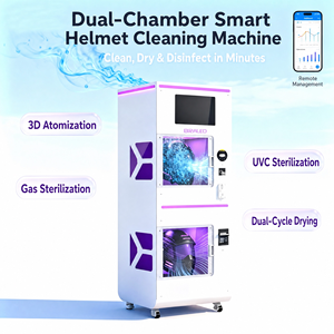 Máquina de Lavado de Cascos Eléctrica de Doble Cabina 1300W con Desinfección por Vapor UVC y Esterilización del 99.9% <span class=keywords><strong>para</strong></span> Venta Comercial de Autoservicio - Product Image 1