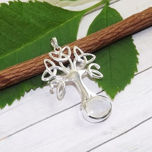 Pendentif indien de meilleure qualité en pierre de lune cadeau pour les filles pendentif simple collier de pierres précieuses en argent sterling 925 avec bijoux de timbre 925 - Product Image 3