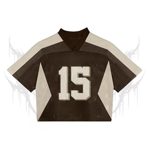 Camiseta clásica de fútbol americano y fútbol personalizada para hombre, malla cuadrada recortada de gran tamaño con técnicas impresas - Product Image 5