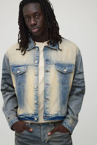 แจ็คเก็ตยีนส์สีดำคุณภาพสูงสำหรับผู้ชาย แบบสั่งทำพิเศษ (OEM) ปักลายเก๋ๆ ทรงหลวม แฟชั่นสำหรับฤดูใบไม้ผลิและฤดูใบไม้ร่วง - Product Image 4