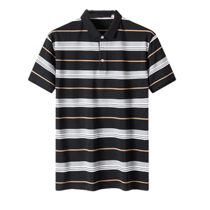 Polo rayé d'été de haute qualité pour hommes nouvelle mode affaires décontracté hauts de golf en coton avec manches courtes directement du Vietnam - Product Image 3