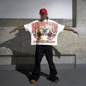 T-shirts baggy pour hommes T-shirts de grande taille pour hommes Summer Street Wear Good Soft Touch Material Cotton Baggy Shirts - Product Image 3