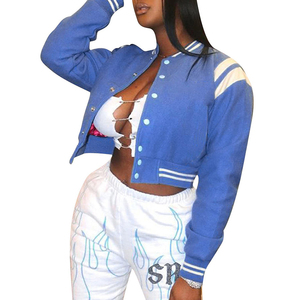 High Quality Varsity Jacket Men Unisex Letter <b>Towel</b> Embroidery Long Sleeves Baseball Varsity Jacket for Men Women - Product Image 2