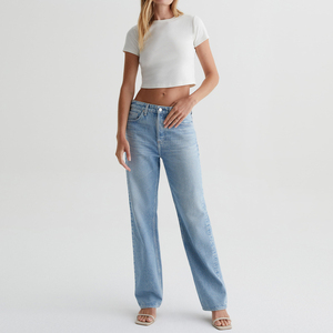 เสื้อยืดริบเจอร์ซี่สำหรับเด็กทารกเสื้อครอปผ้าฝ้าย100% สั่งทำปักลายฤดูร้อน - Product Image 5