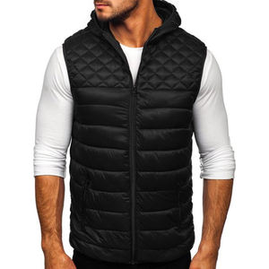 Gilet bouffant sans manches de couleur unie gilet bouffant pour hommes de la meilleure qualité 100% polyester pour hommes avec gilets bouffants d'impression de logo personnalisés - Product Image 4