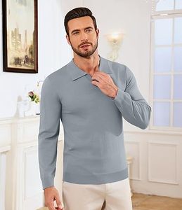 Gingtto pour chemises d'hiver décontractées, tricot 3D sans col, séchage rapide, élégant, coton mercerisé, manches longues, logo personnalisé, teinture en pièce - Product Image 2