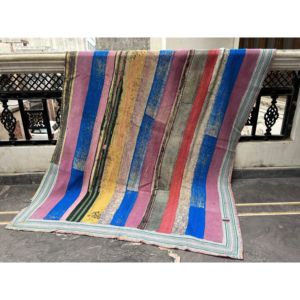 Vente chaude indienne de haute qualité indien vintage patchwork Kantha couette fabriquée à partir de saris vintage recyclés - Product Image 1