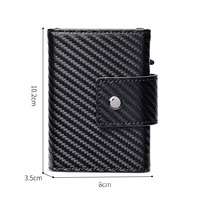 Dompet kulit asli untuk pria pria kulit sapi antik pendek lipat tiga dompet pria dengan Pop Up kotak penyimpan kartu aluminium Slot Airtag