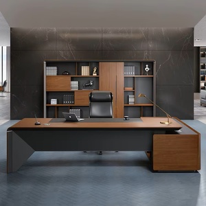 Modern Luxury Executive <b>Desk</b> High End Extendable Boss Office <b>Table</b> Easy Assembly Premium Quality Wooden Panel Director Workstati - Product Image 3