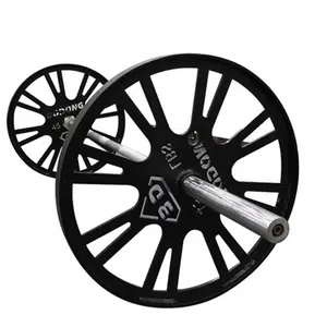 China fitness sports equipment cast iron 45lb wagon wheel strength training iron barbell plates