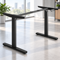 Cadre de bureau électrique noir à moteur unique avec contrôle de mémoire pour bureaux à domicile, salles d'étude et postes de travail informatiques