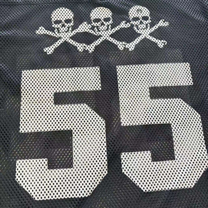 Maillot de football rétro en polyester personnalisé, streetwear court, haut en maille, maillot de football américain surdimensionné avec personnalisation du nom de l'équipe - Product Image 5