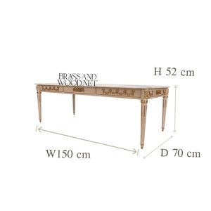 Mesa de Centro Rectangular de Mármol Blanco de Lujo con Elegantes Patas Talladas en Oro y Acabado de Diseño Europeo Clásico - Product Image 4