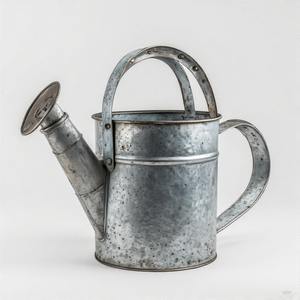 Jarra de riego de acero galvanizado decorativa con acabado desgastado con caño cónico para mejorar la estética del jardín al aire libre - Product Image 1