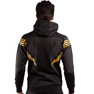 Sudadera con capucha para hombre, 100% algodón, corte regular, cremallera completa, para gimnasio, con logo personalizado, OEM, estilo urbano, fitness, al por mayor - Product Image 2