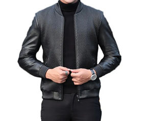 Veste en cuir respirante pour homme avec tissu en toile, coupe-vent, nouvelle collection hiver 2025 – Vente en gros - Product Image 4