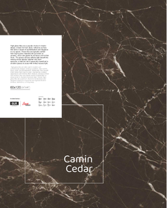 Añada profundidad y clase a los interiores con azulejos pulidos Camin Cedar Brown Marble Look Indian Fractal Overseas - Product Image 3