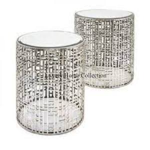 Diseño Floral de hoja, mesa lateral y auxiliar de Color dorado hecho a mano y carrito, accesorios decorativos para muebles para el hogar chapados brillantes - Product Image 6