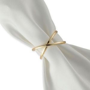 Décoration de mariage table à manger carré en métal laiton rond de serviette en laiton plaqué or top vente anneau de serviette - Product Image 4