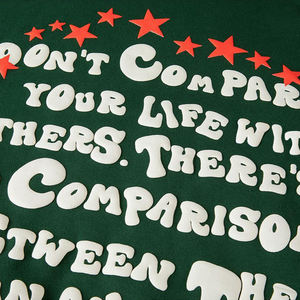 New 370G Custom Puff Print Pullover <b>Hoodie</b> for <b>Men</b> <b>Plain</b> Green Color Organic Cotton with Own Brand Logo - Product Image 6