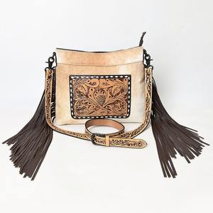 Bolso Bandolera de Cuero 100% Genuino para Mujer, Estilo Vintage con Flores, Grabado, Estilo Western, Ligero, con una Sola Correa - Product Image 6