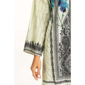 IUSTKSD-1170 Conjunto de Verano de 3 Piezas con Estampado Jacquard, Cuello Mandarín, Manga Tres Cuartos, Transpirable, Estilo Bohemio - Product Image 4