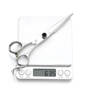 ใบมีดสแตนเลส6CR สีเงินกรรไกรตัดผมแบบตรงใช้ในร้านเสริมสวยอุปกรณ์เสริมความงามใช้ตัดผมแบบคมขนาดตามสั่ง - Product Image 4