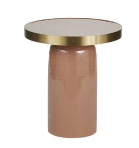 Mesa auxiliar de Metal con revestimiento de polvo brillante, mesa auxiliar moderna, mesa auxiliar superior redondeada de gran venta para el hogar, oficina, dormitorio, Hotel - Product Image 1
