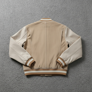 Veste d'hiver hip hop en laine de qualité supérieure pour hommes avec manches en cuir chaudes Vente en gros - Product Image 2