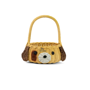Hand Woven Dog Rattan Easter <b>Basket</b> Decorative Home Decor Shelf Organizer <b>Storage</b> Cute Handmade Handcrafted Gift - Product Image 3