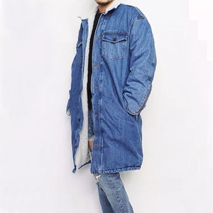 เสื้อโค้ทยีนส์ยาวแบบยูนิเซ็กซ์ บุโพลีเอสเตอร์อุ่น ระบายอากาศได้ดี เสื้อแจ็คเก็ตฤดูหนาว สไตล์ลำลอง สตรีทแวร์ ทรงโอเวอร์ไซส์ แฟชั่น เสื้อคลุมด้านนอก ผ้าฝ้าย 100% - Product Image 2