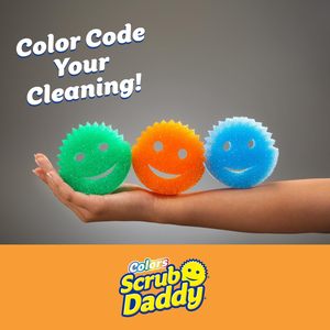 ฟองน้ำสี Scrub Daddy - ฟองน้ำอเนกประสงค์สำหรับล้างจาน ไม่ทำให้เกิดรอยขีดข่วน สำหรับห้องครัว ห้องน้ำ และทำความสะอาดบ้าน (3 ชิ้น) - Product Image 2